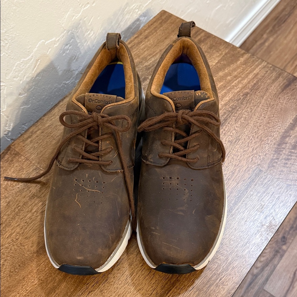 Dr Comfort OrthoComfort Men's Brown Leather Sneakers